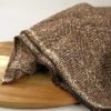 Tissu lainage tweed chevrons haute couture - marron x 10 cm