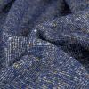 Tissu lainage tweed chevrons haute couture - bleu x 10 cm