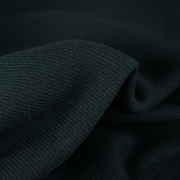 Tissu lainage sergé haute couture - vert foncé x 10 cm