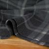 Tissu drap de laine carreaux haute couture - gris foncé x 10 cm