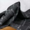 Tissu drap de laine carreaux haute couture - gris foncé x 10 cm