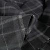 Tissu drap de laine carreaux haute couture - gris foncé x 10 cm