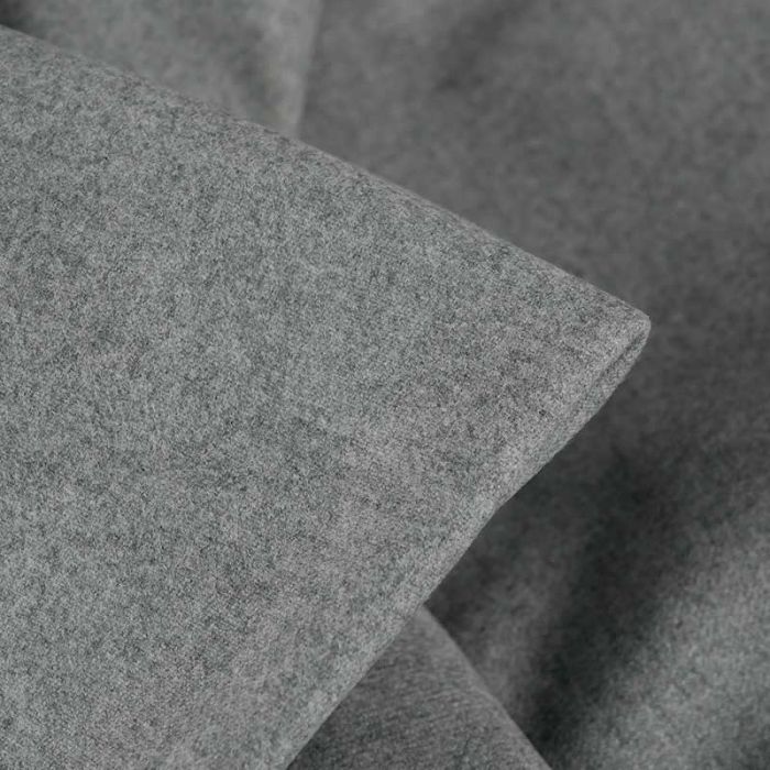 Tissu drap de laine recyclée chiné haute couture - gris x 10 cm