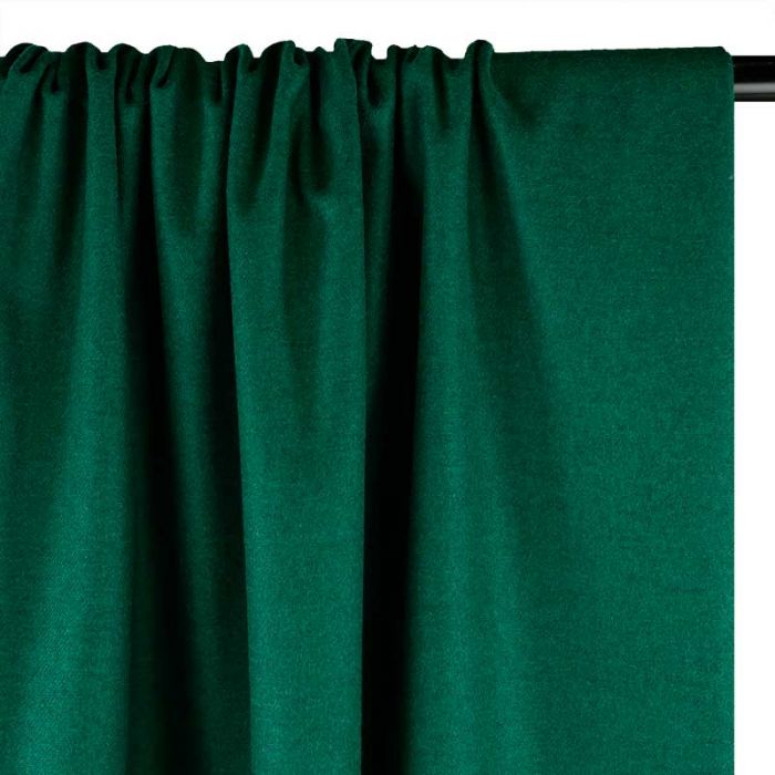 Tissu drap de laine recyclée uni haute couture - vert x 10 cm