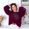 Kit tricot Pull Mila bordeaux - Mamy Factory