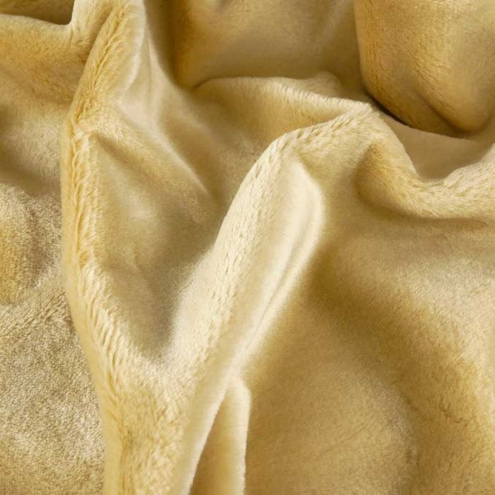 Tissu fausse fourrure haute couture - beige x 10 cm
