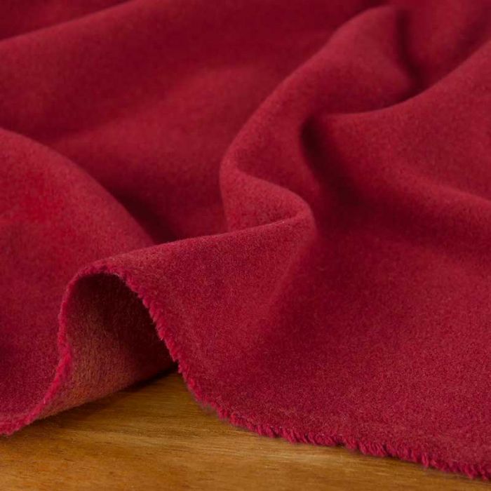 Tissu laine et cachemire haute couture - rouge et orange x 10 cm