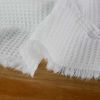 Tissu piqué de coton nid d'abeille - blanc x 10 cm