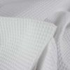 Tissu piqué de coton nid d'abeille - blanc x 10 cm