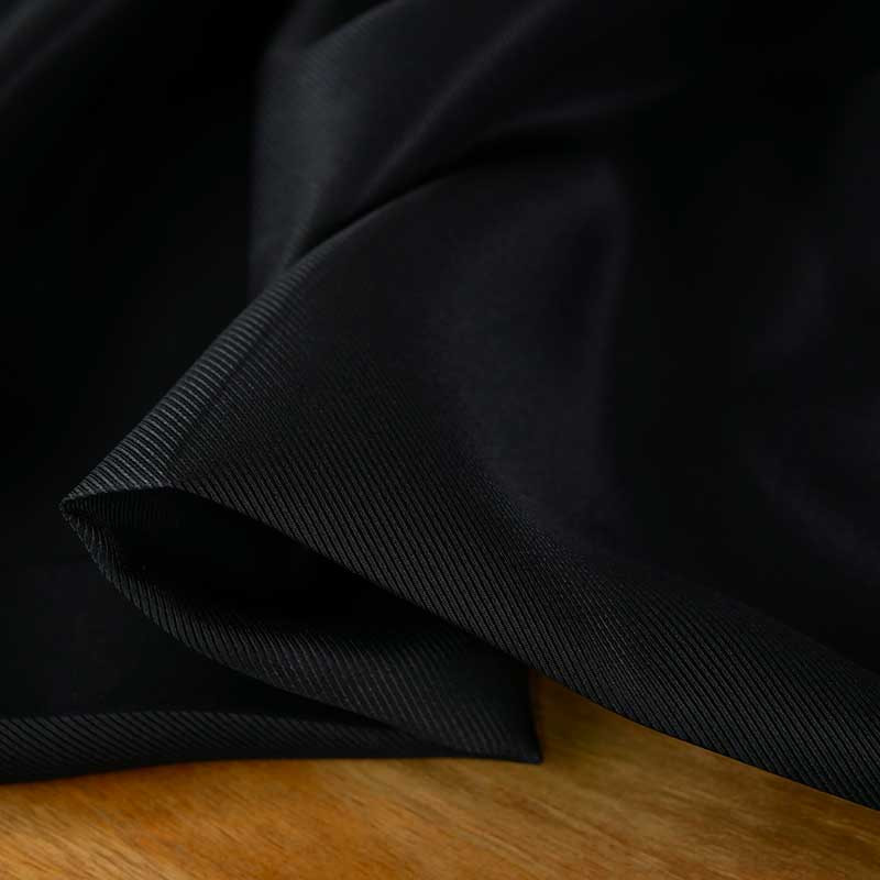 Tissu Georgette De Soie Lycra Noir Haute Couture - Largeur 138 Cm, Pour Ameublement