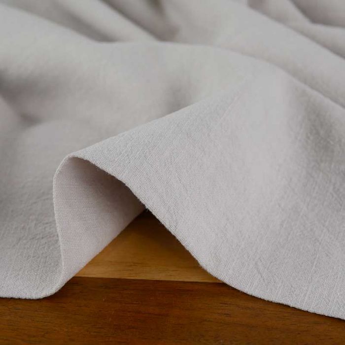 Tissu lin lavé uni - gris clair x 10 cm