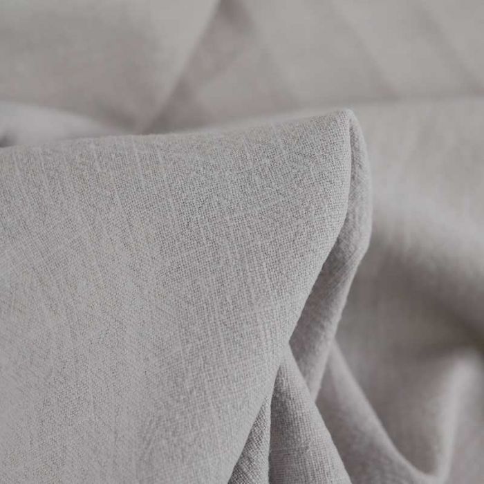 Tissu lin lavé uni - gris clair x 10 cm