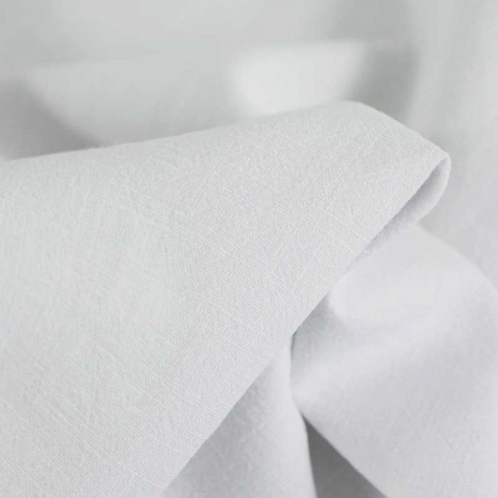 Tissu lin lavé uni - blanc x 10 cm