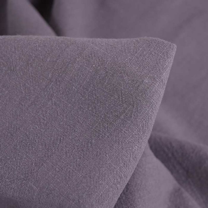 Tissu lin lavé uni - lavande x 10 cm