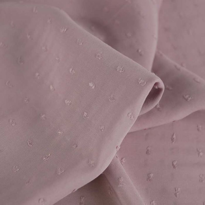 Tissu viscose plumetis - vieux rose x 10 cm