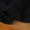 Tissu jersey coton gaufré - noir x 10cm