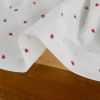 Tissu popeline coton fraises - blanc x 10cm