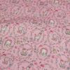 Tissu popeline coton couronnes animaux - vieux rose x 10 cm