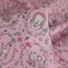 Tissu popeline coton couronnes animaux - vieux rose x 10 cm