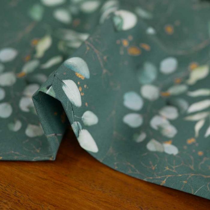 Tissu popeline coton nature - vert sauge x 10 cm