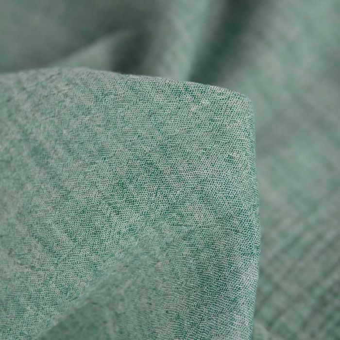 Tissu double gaze chiné - vert x 10 cm