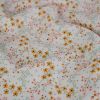 Tissu double gaze fleurs Rosie - blanc x 10cm