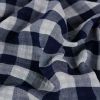 Tissu double gaze vichy double face - bleu marine x 10 cm