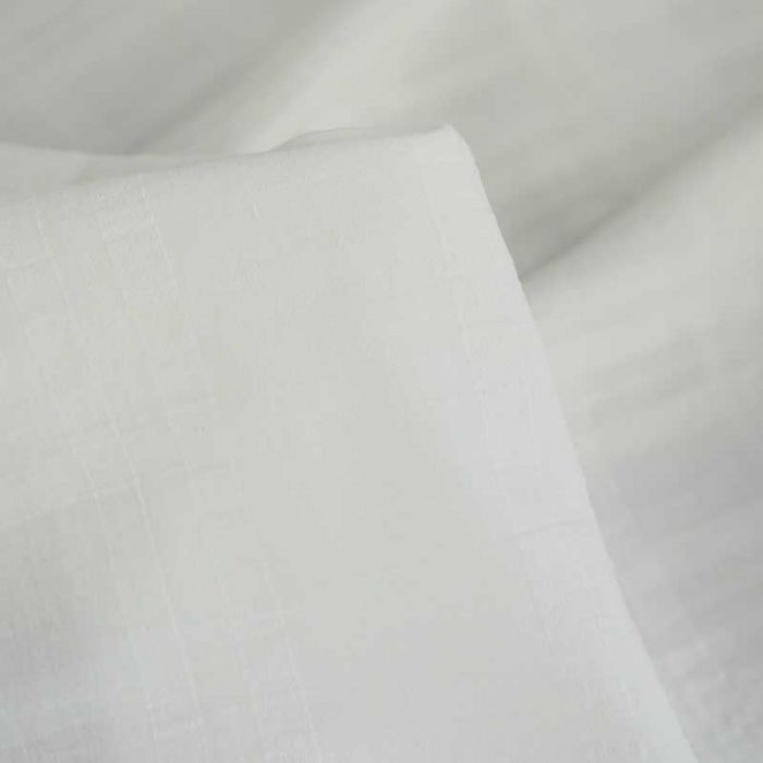 Tissu voile coton quadrillé - blanc cassé x 10 cm