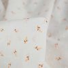 Tissu voile coton plumetis tulipes - blanc x 10 cm