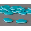 Perle plate ovale bleue x1