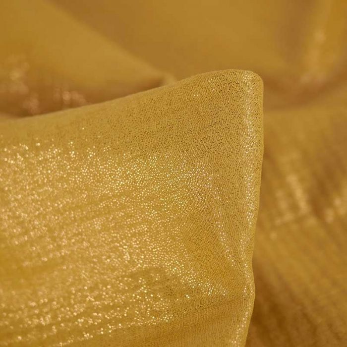 Tissu double gaze pailletée - moutarde x 10 cm