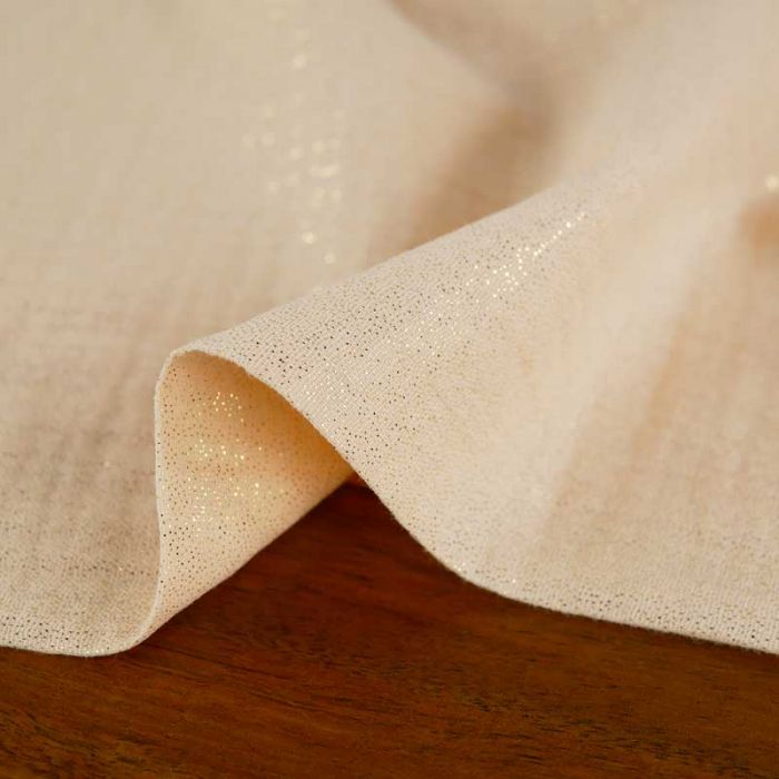 Tissu double gaze pailletée - nude x 10 cm