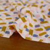 Tissu viscose motifs confettis - blanc x 10 cm