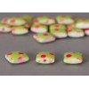 Perle plate carrée turquoise à pois x1