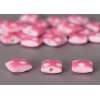 Perle plate carrée rose à pois x1