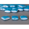 Perle plate carrée turquoise à petits pois x1