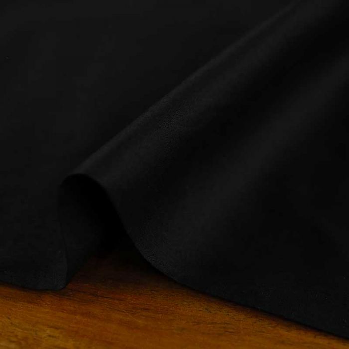 Tissu coton popeline - noir x 10 cm