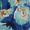 Tissu coton demi-natté fleurs Sélia - bleu indigo x 10cm