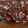 Tissu viscose oeko-tex fleurs rondes - marron x 10 cm