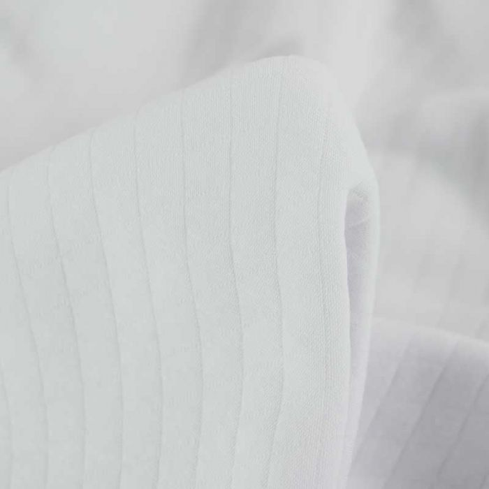 Jersey matelassé coton - blanc x 10 cm