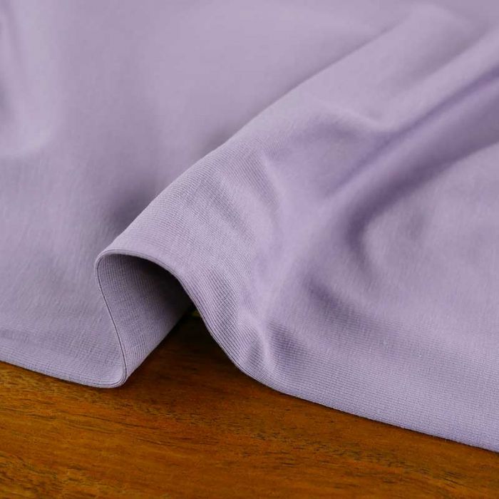 Tissu jersey coton uni - lilas x 10 cm