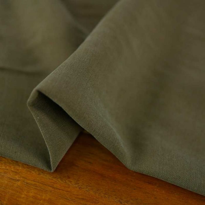 Tissu tencel haute couture - vert kaki x 10 cm