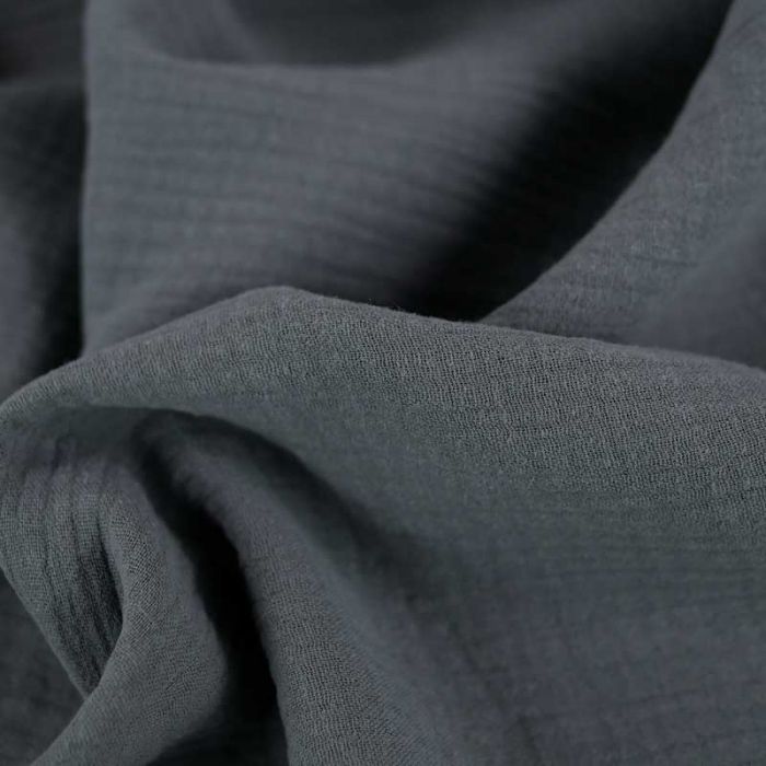 Tissu double gaze - gris bleu x 10 cm