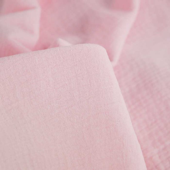 Tissu double gaze - rose pâle x 10 cm