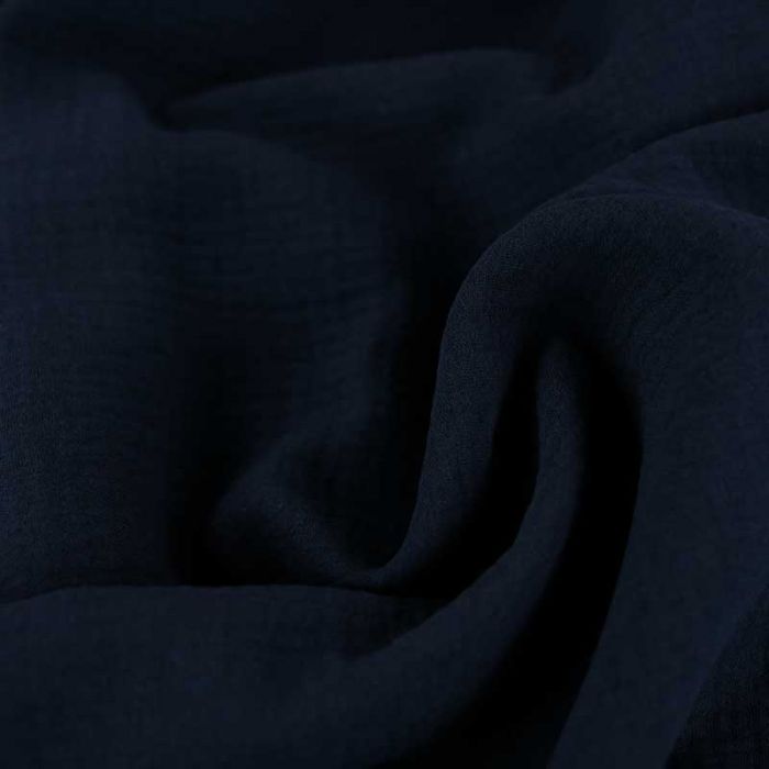 Tissu double gaze - bleu marine x 10 cm