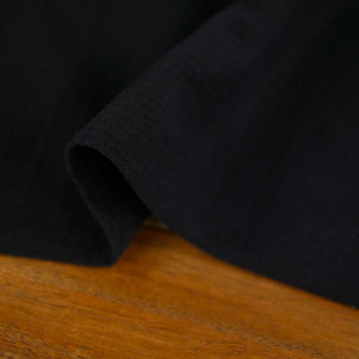 Tissu double gaze - noir x 10 cm