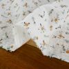 Tissu double gaze fleurs Miny - blanc x 10cm