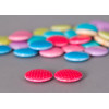 Perle pastille rouge ronde à petits pois x1