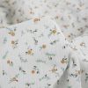 Tissu double gaze fleurs Miny - blanc x 10cm