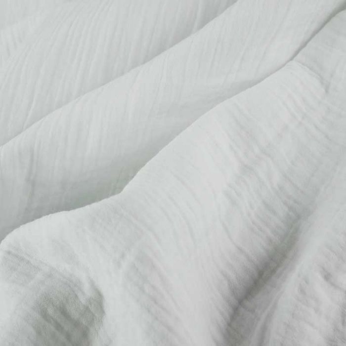 Tissu double gaze grande largeur - blanc x 10cm